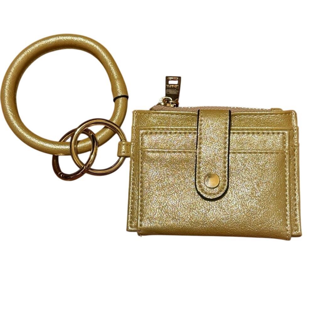Jen & Co Gold Wristlet Wallet Card Holder With Keyring - Picture 2 of 7